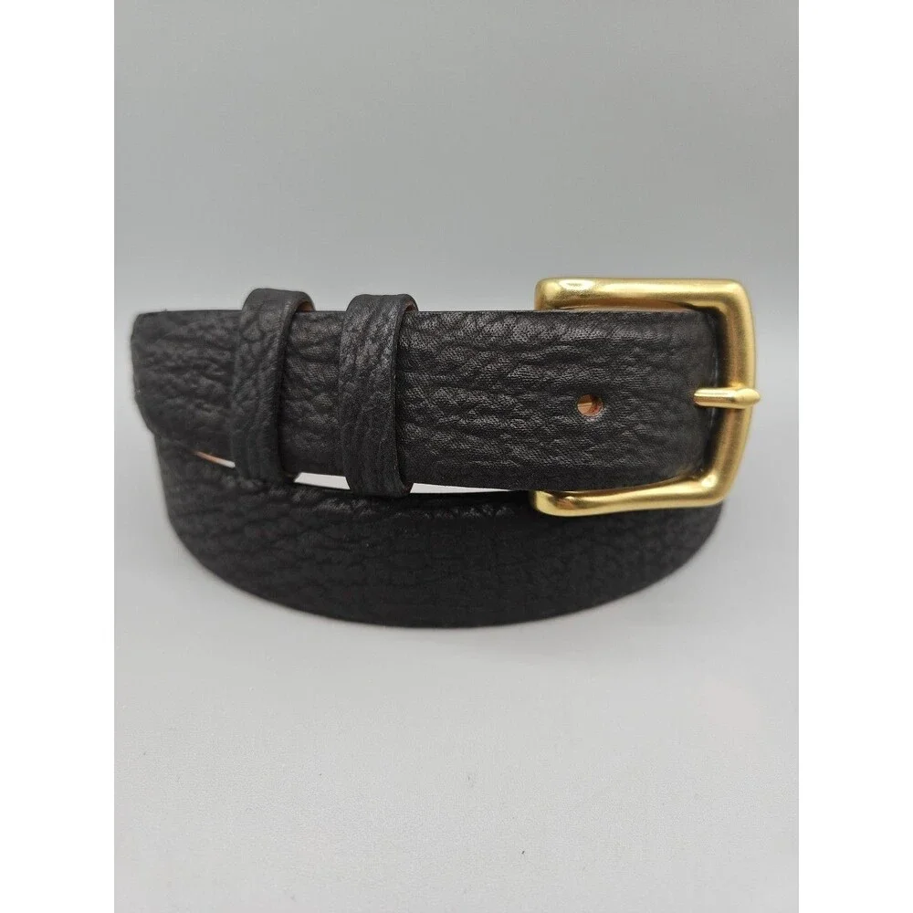 Crescent Leather Black Genuine Imported Shark Belt Size 38 1.25
